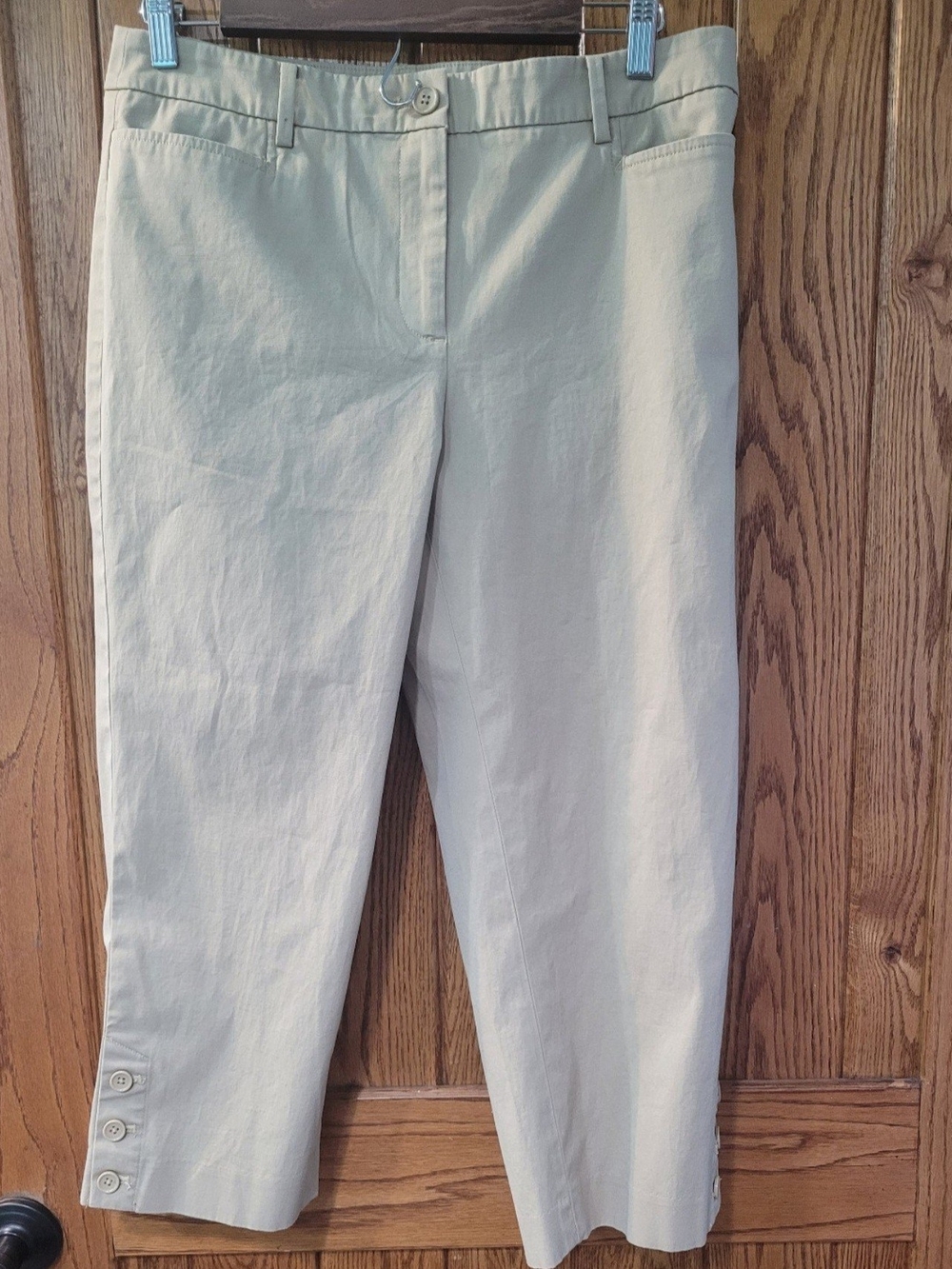 Casual Capri Pants NWOT Tan Khaki Cotton Blend Size 12 Talbots